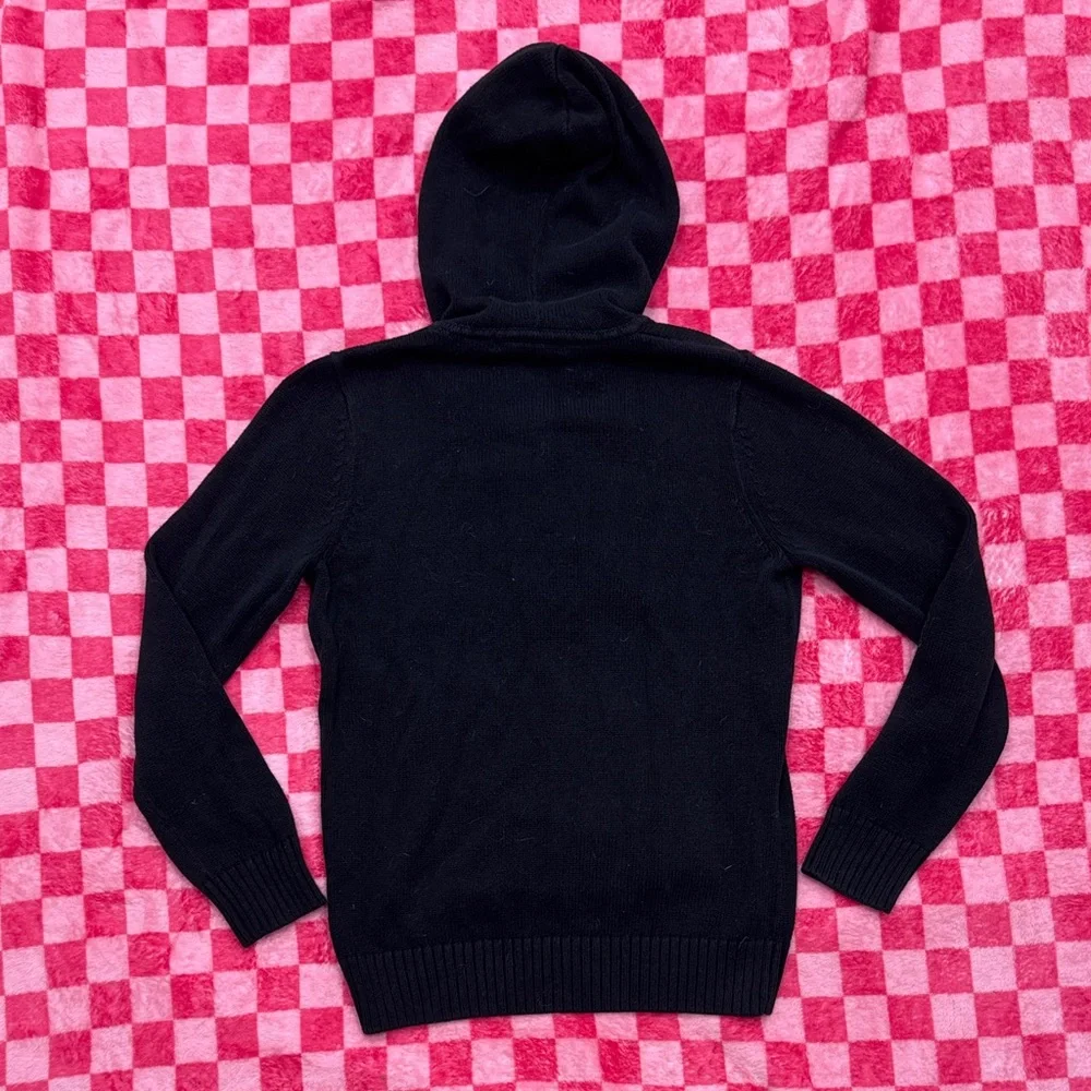Eight Eight Eight Men's Black Button-Up Hooded Sweater